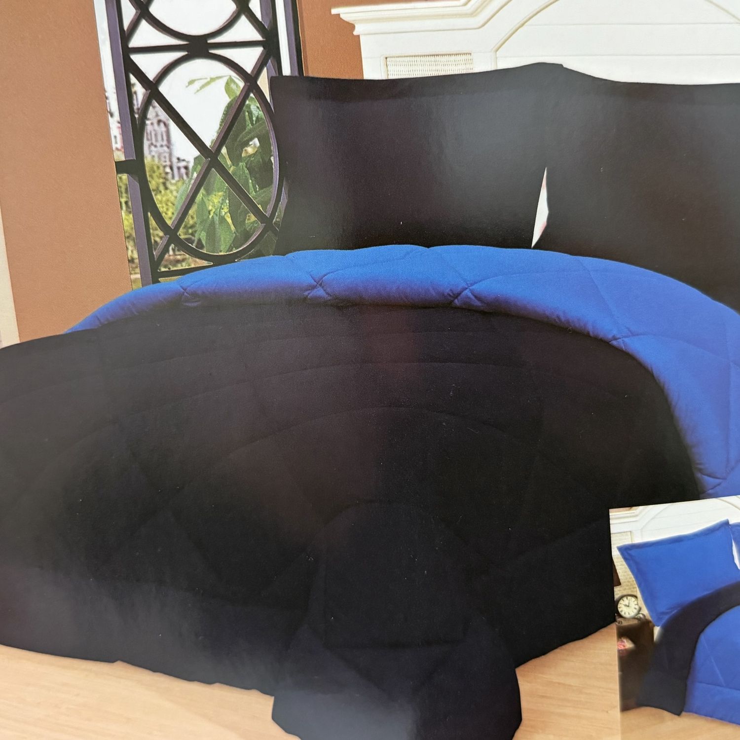 Ensemble Douillette Réversible 3 mcx - Noir/Bleu royale