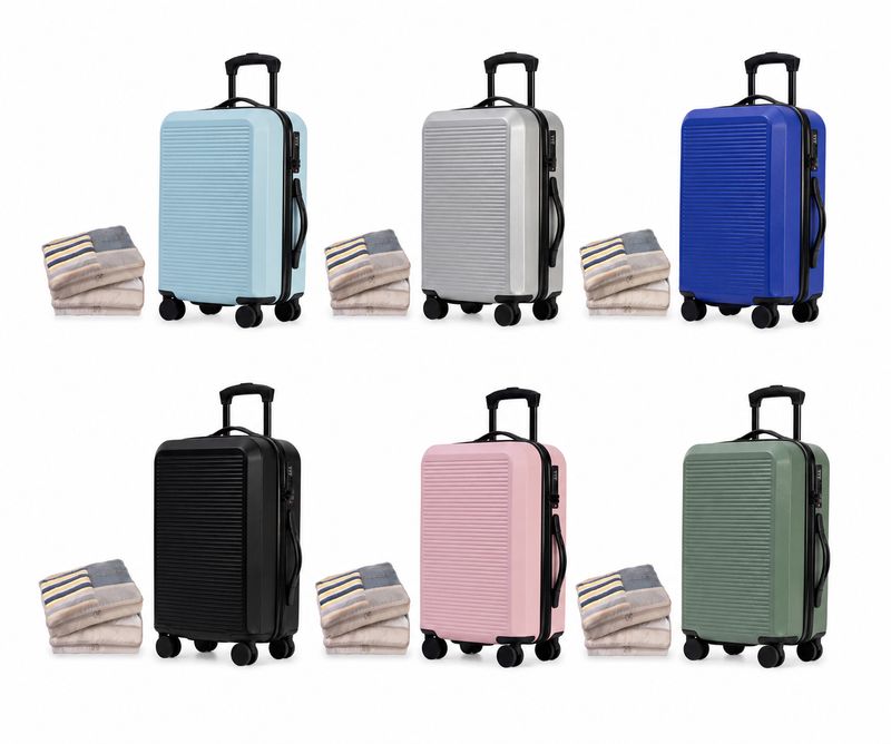 Ensemble de valises avec roues : bagage cabine et deux cubes de rangement - 6 couleurs