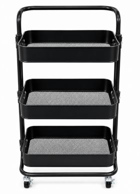 3-Tier Metal Storage Cart - Black