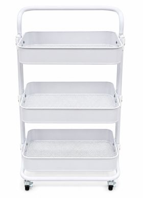 3-Tier Metal Storage Cart - White