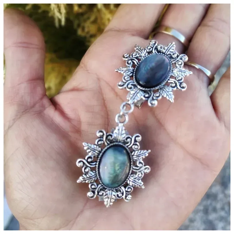 Elegante broche vintage con piedra, cierre para chaquetas, broche para chal
