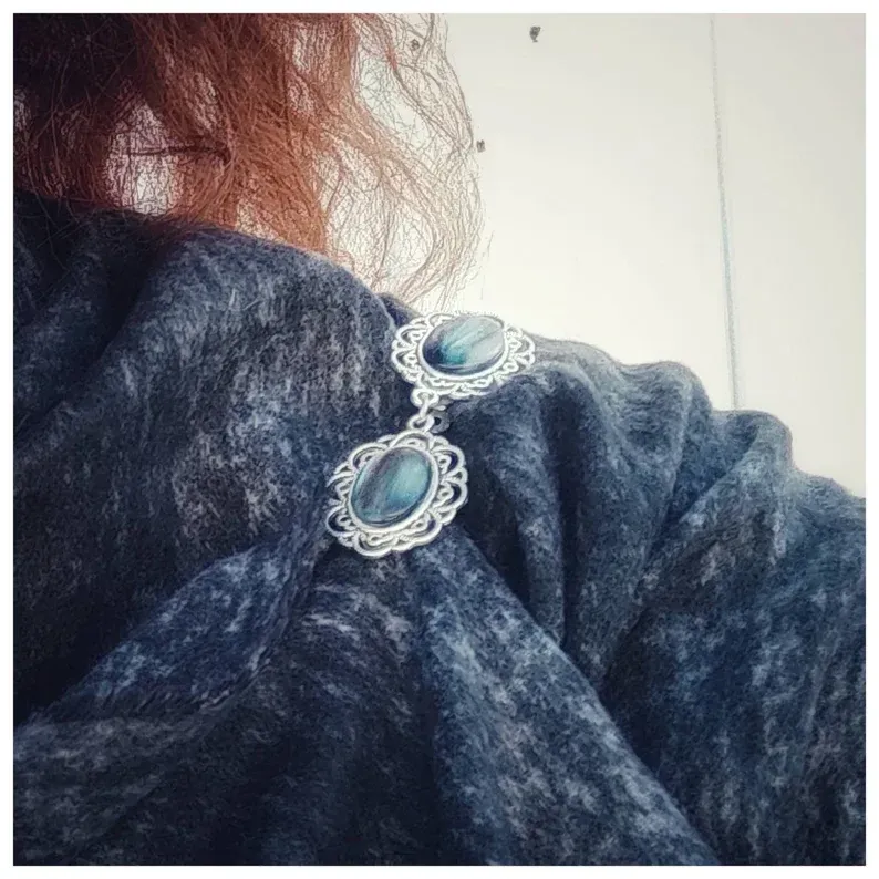 Broche camafeo, broche piedra, broche para chaqueta sin botón, pasminas pin, abrochar chaquetas, cerrar capas, y pañuelos