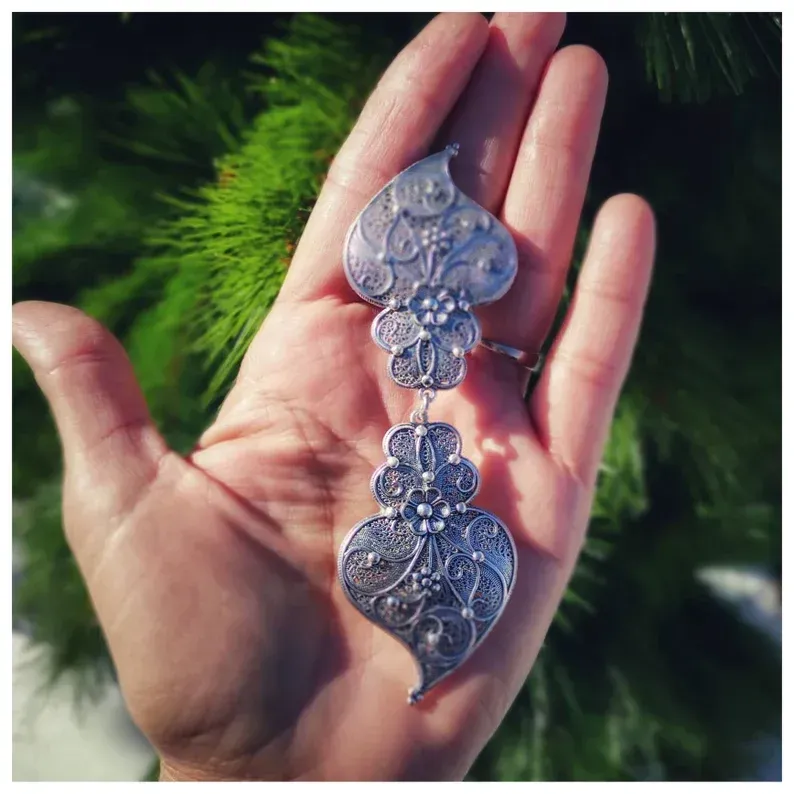 Broche hoja árabe, broche grande para chaquetas sin botones, sujetar pañuelo, abrochar capas, pinzas cierre
