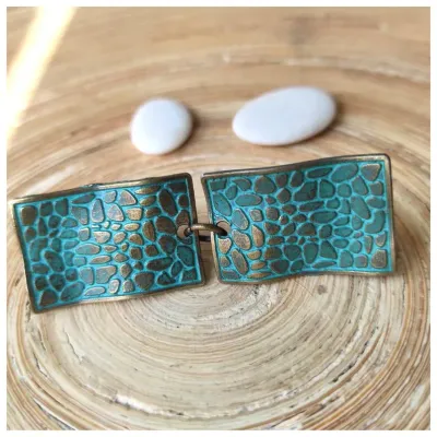 Broche verde y dorado para cerrar chaquetas sin botones, abrochar kimonos, cerrar chal, abrochar bufandas