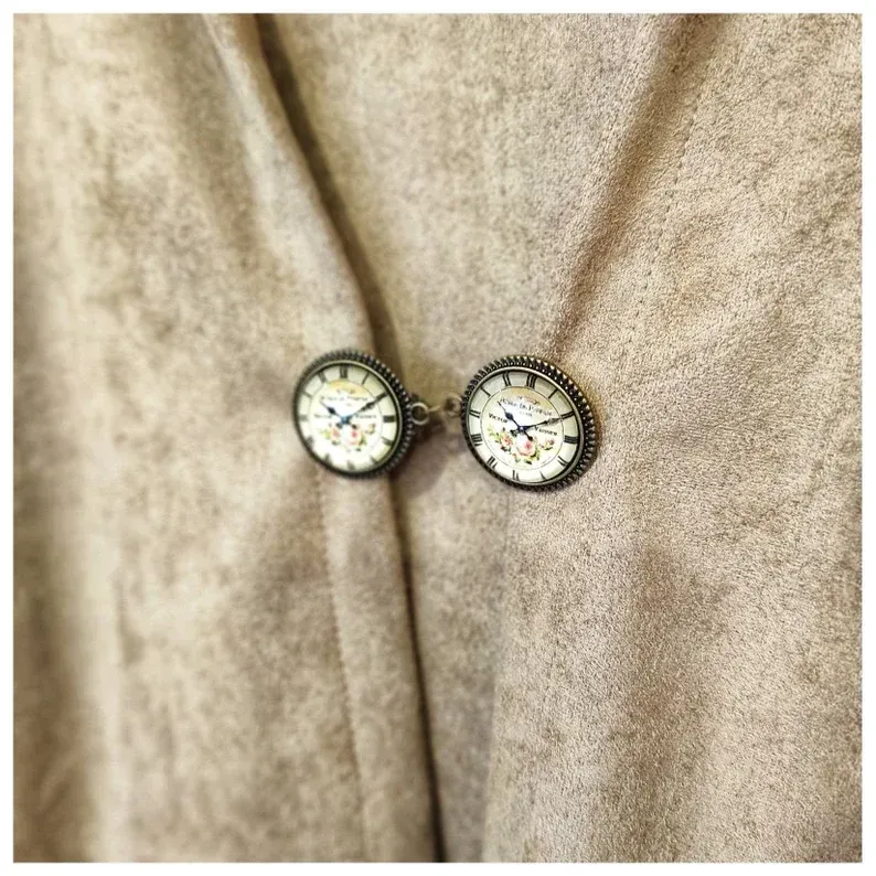 Broche cobre, reloj antiguo para cerrar chaquetas sin botones, broche vintage, sujetar pasminas, abrochar capas