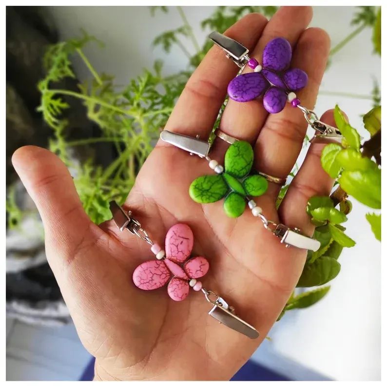 Broche mariposa para cerrar chaquetas, abrochar chalecos, sujetar pañuelos, cerrar capas. Para amantes de las mariposas
