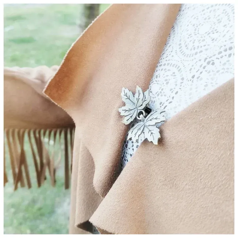 Broche cobre, cierre cobre para chaquetas sin botones, broche hoja árbol, broche antiguo, ceñir vestido, pinzas chal.