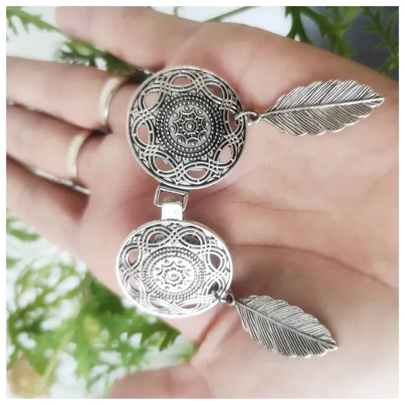 Hebilla para chaquetas sin botones, broche étnico atrapa sueños cerrar capa, abrigar cuello, broche pañuelo