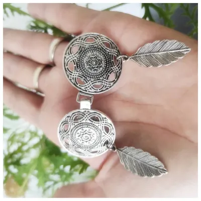 Hebilla para chaquetas sin botones, broche étnico atrapa sueños cerrar capa, abrigar cuello, broche pañuelo
