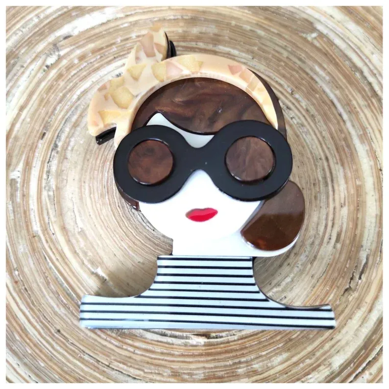 Broche dama vintage, alfiler retro, imperdible señora vintage, regalo para novia moderna, original broche vintage