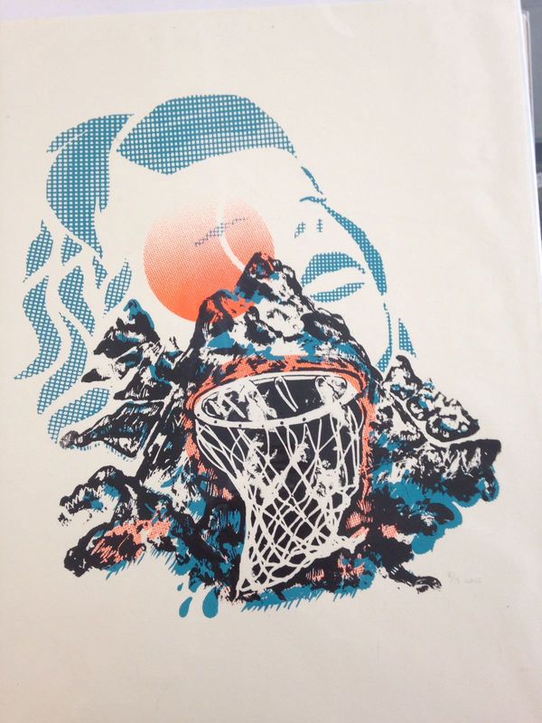 Ursula Cheng Basketball Mountain Screenprint