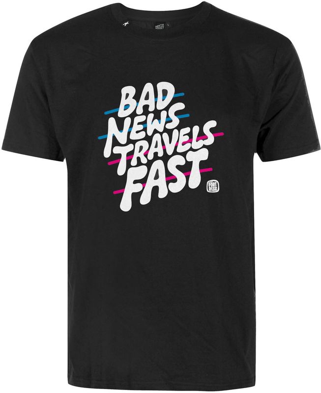 Hektik Bad News Travels Fast T-shirt Black