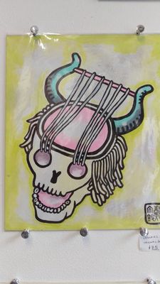 Ursula Cheng Skull Original Painting
