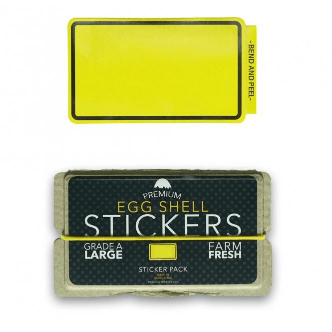 Egg Shell Stickers Yellow Line Border
