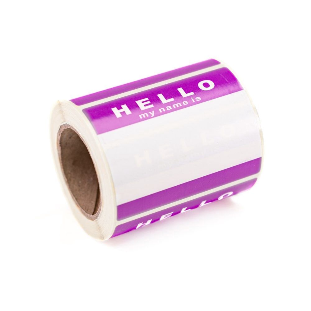 Hello My Name Is Stickers Purple x250