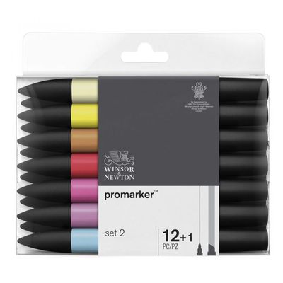 Winsor &amp; Newton Promarker 12 (+1) Set 2 Free Blender
