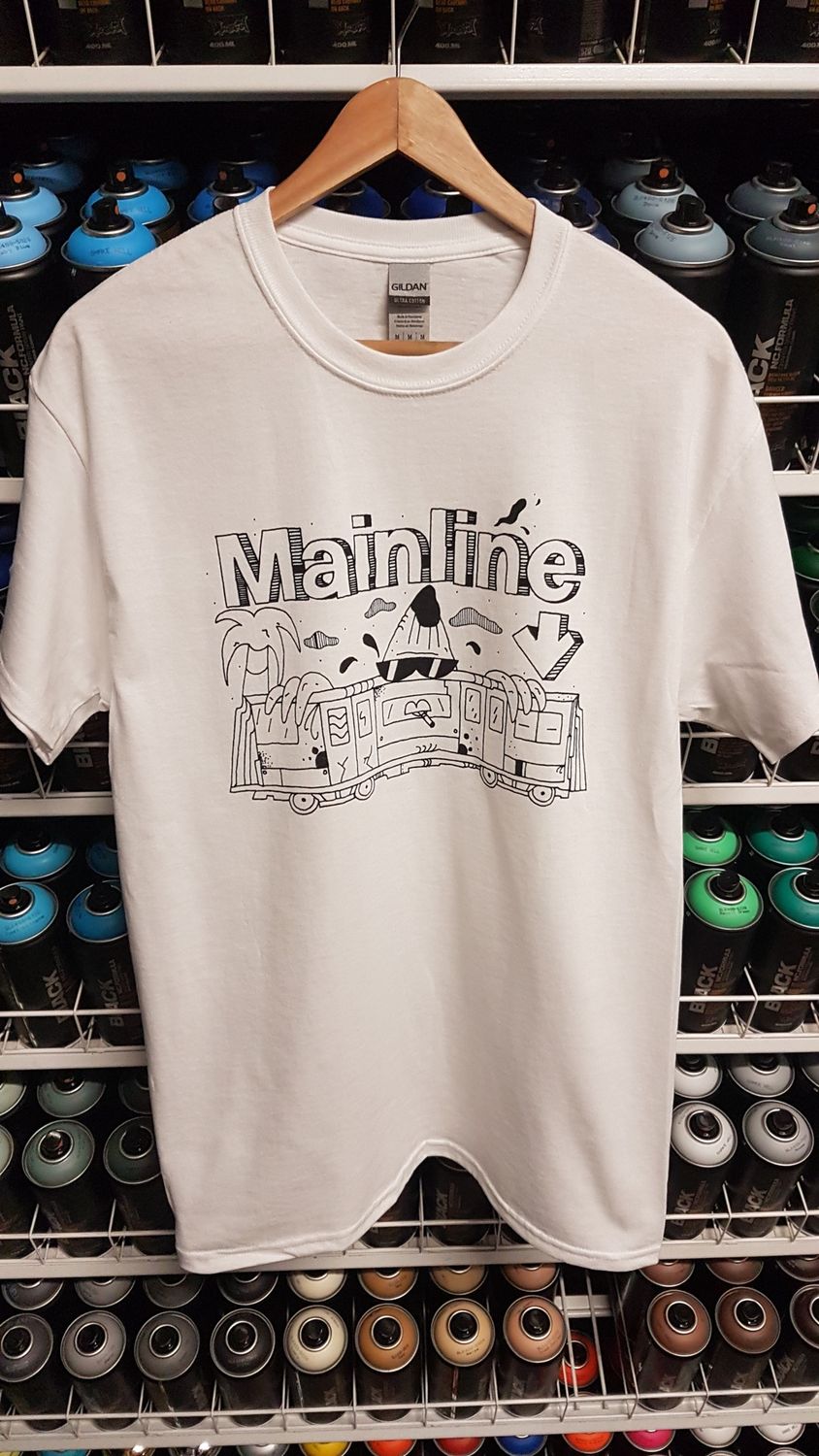 Mainline x Smasharelli7 Banana Train T-Shirt, Size: Small, Colour: White