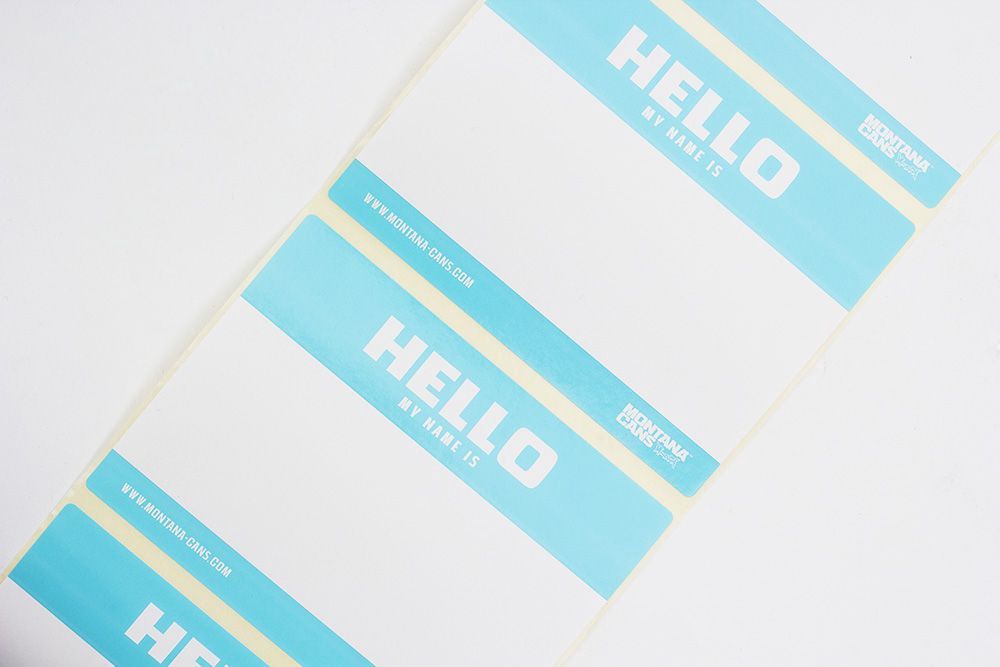Montana Hello My Name Is Sticker Pack Blue x8