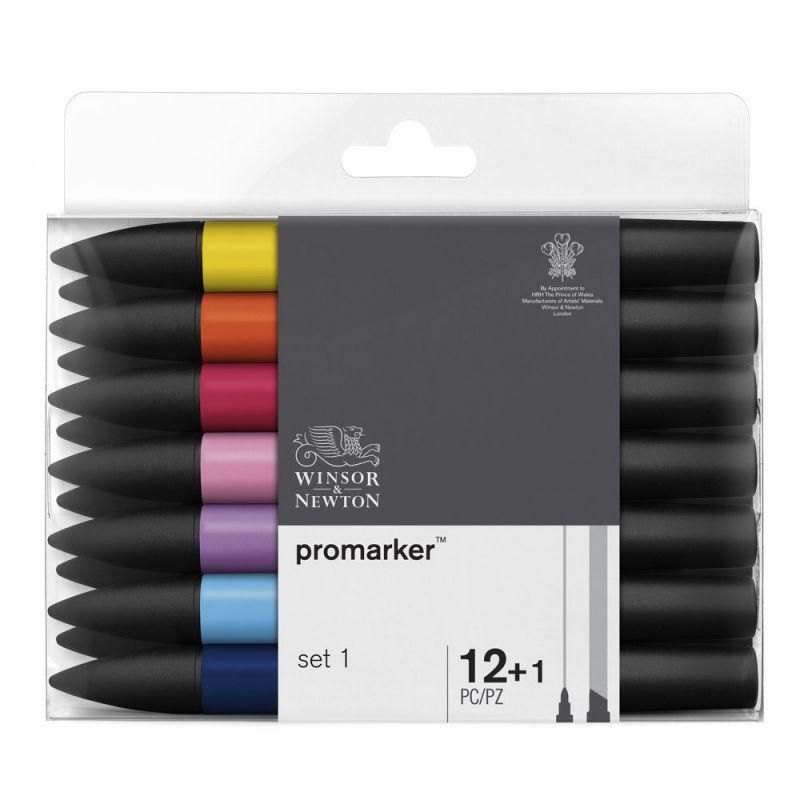 Winsor &amp; Newton Promarker 12 (+1) Set 1 Free Blender