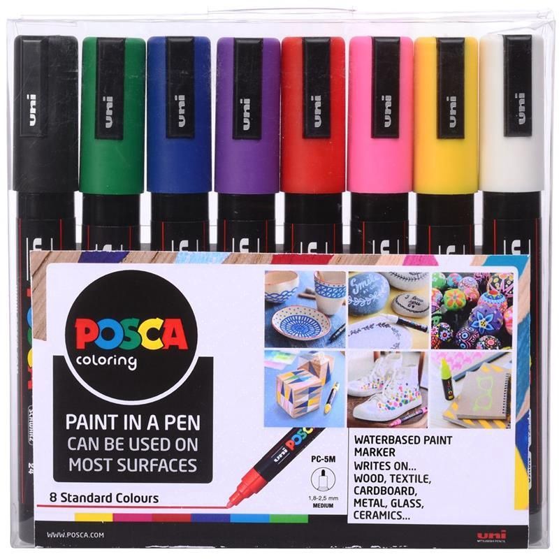 Uni Posca PC-5M Paint Marker 8 Pack Standard