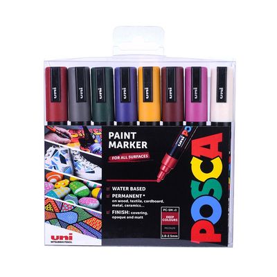 Uni Posca PC-5M Deep Colours 8-Set