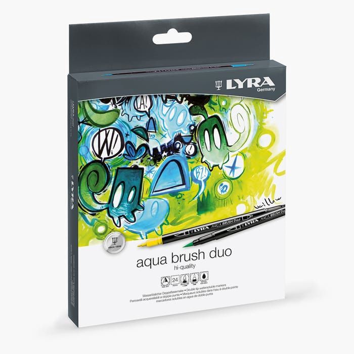 Lyra Aqua Brush Duo Marker - Set of 24