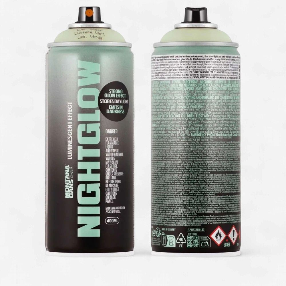 Montana Nightglow Spray Paint 400ml, Colour: Luminous Green