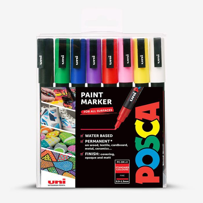 Uni Posca PC-3M Standard Colours 8-Pack
