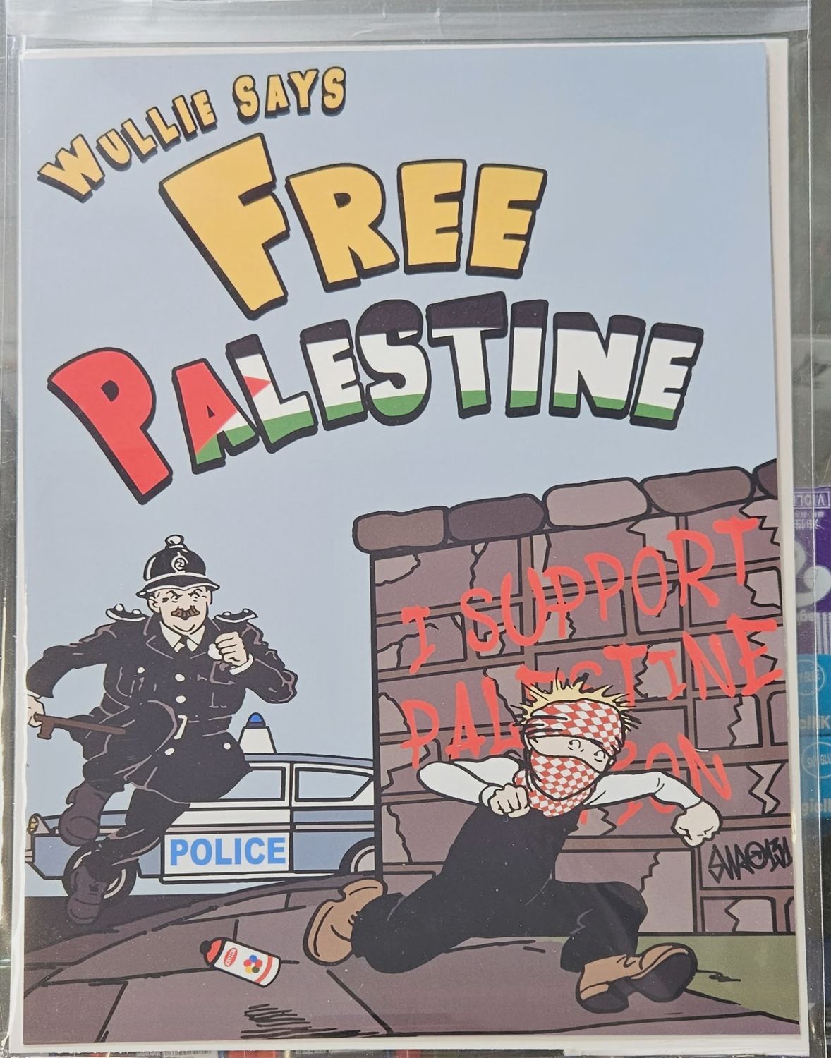 Sam Wallace - "Wullie Says Free Palestine" Giclee Print A4