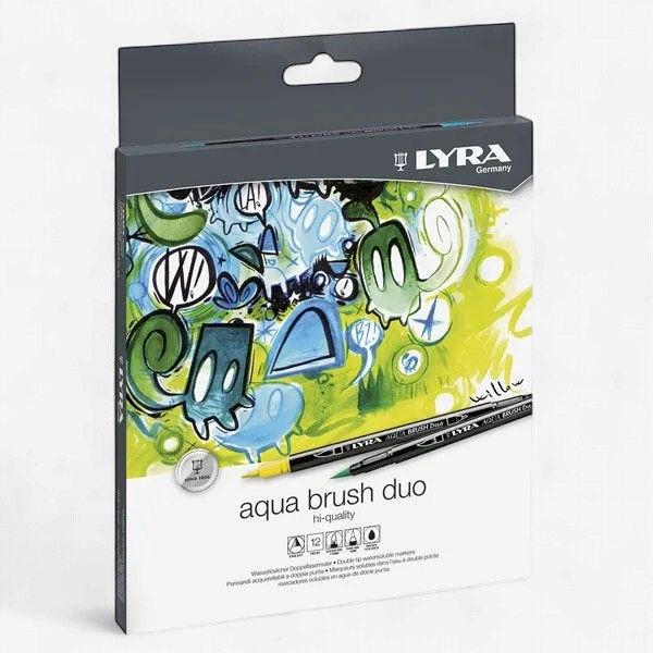 Lyra Aqua Brush Duo Marker - Set of 12