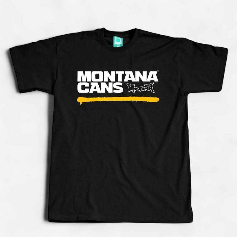 Montana Cans Logo Line T-Shirt Black/Yellow