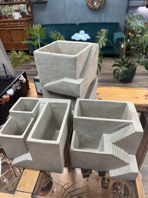 Cement Architectural Cube Planter