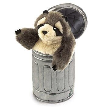 Plush Puppet  - Raccoon in Garbage Can