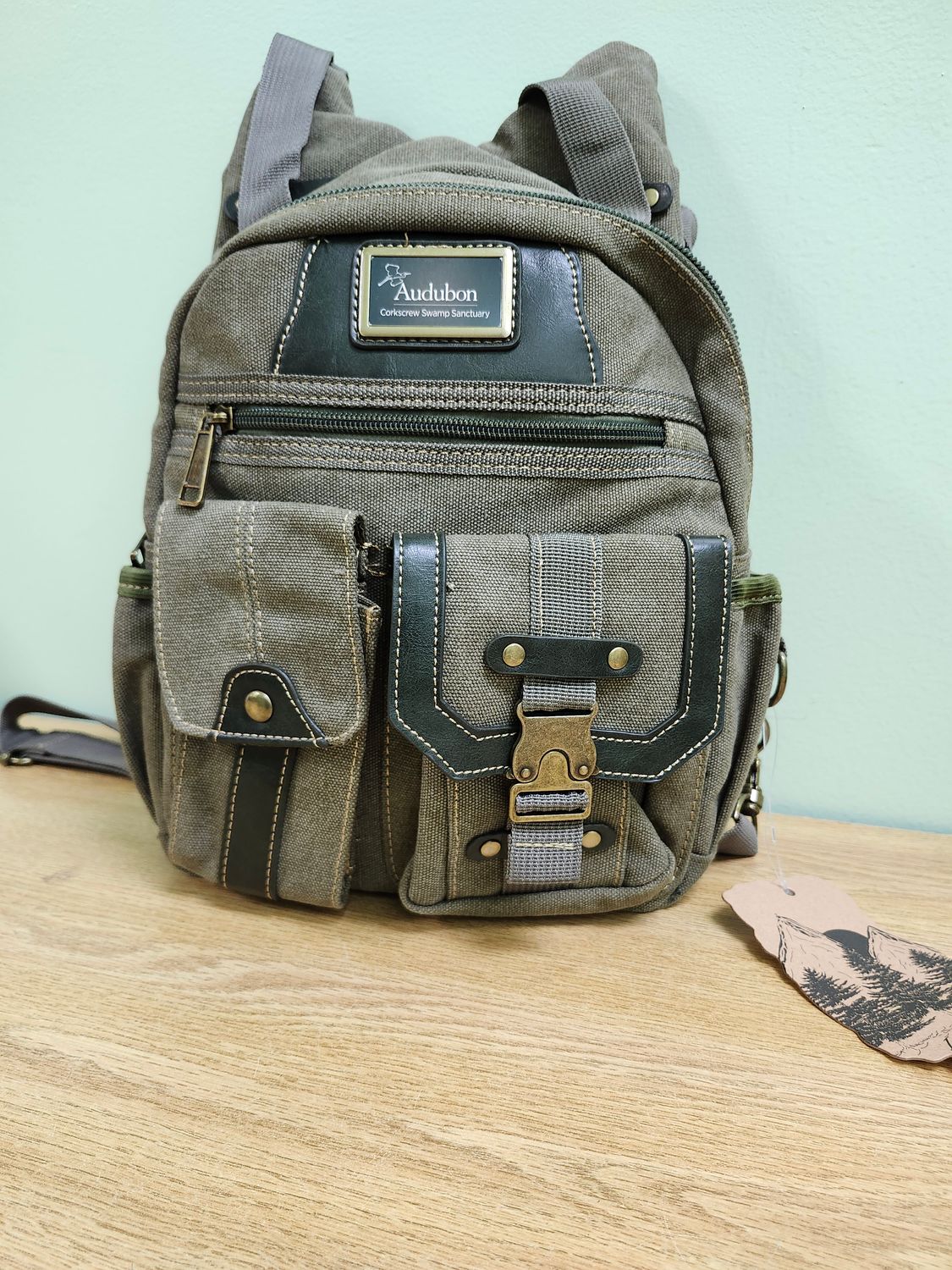 Bag - Backpack Green Canvas (3934)