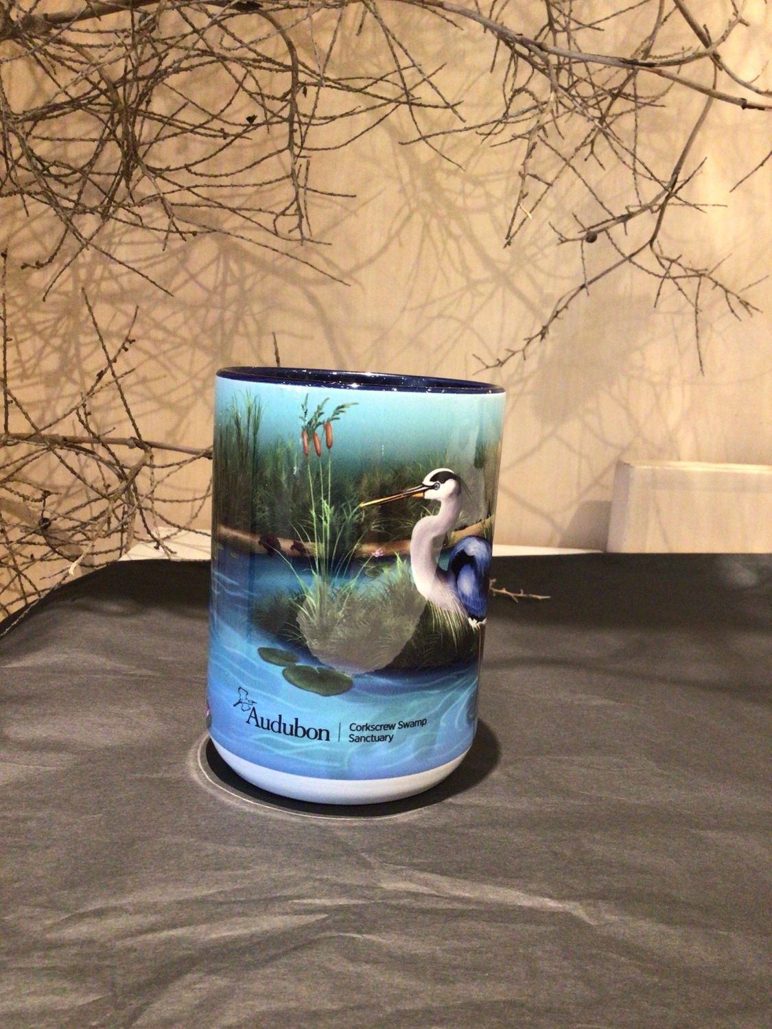 Mug  - Large Handle, Design: Blue Heron