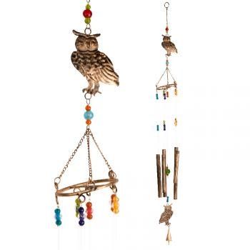 Owl Chime with Glass Beads