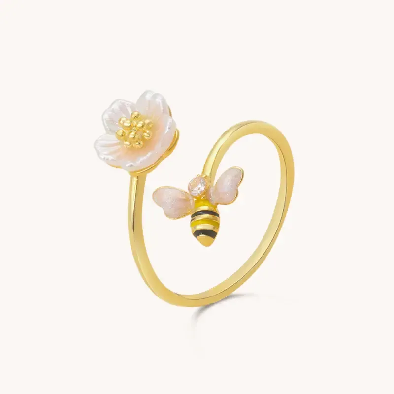 Ring - Honeybee Flower Adjustable