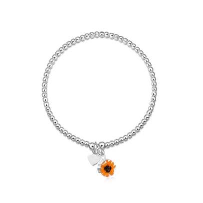 Bracelet- Silver Sunflower Single Strand