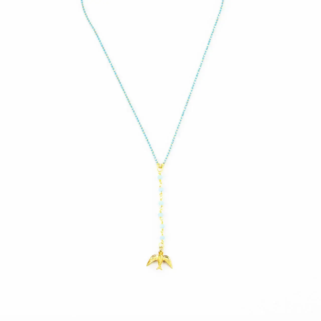 Necklace - Dainty Bird Turquoise