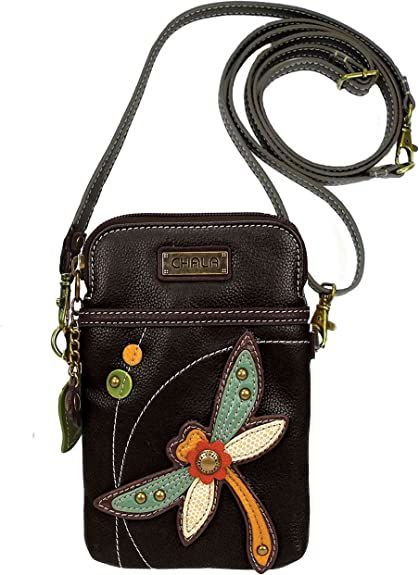 Cross Body Cell Phone Bag, Design: Dragonfly