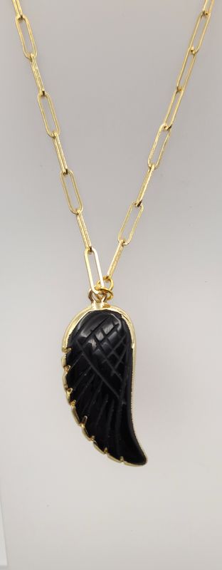 Necklace - Angelia Wing Onyx