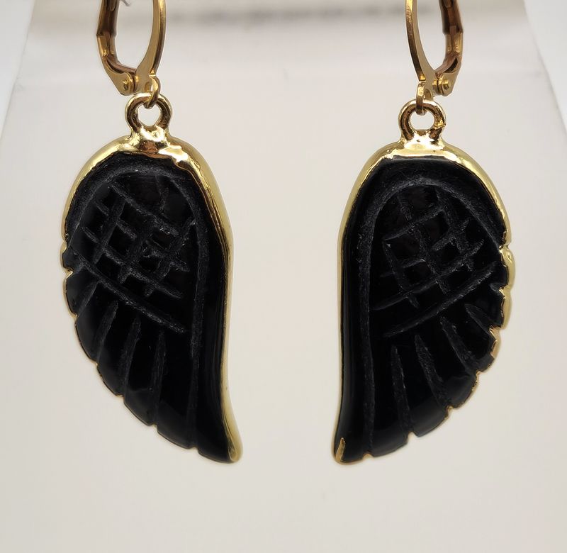 Earrings - Angelica Wing Onyx
