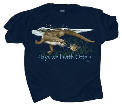T-Shirt - Plays Well with Otters, Size: S