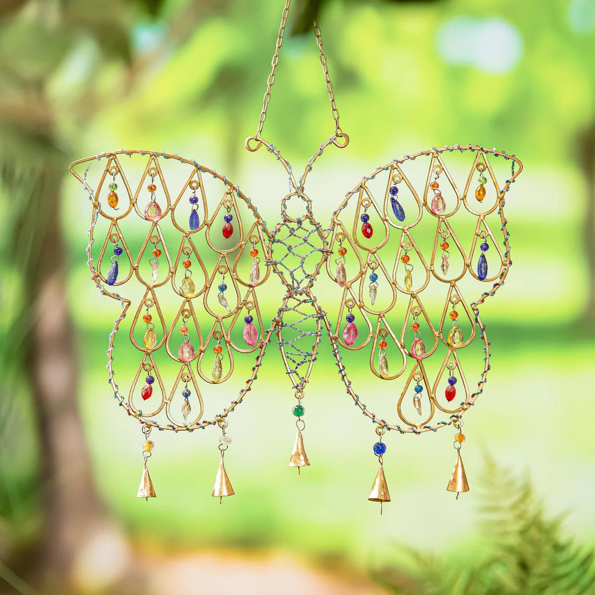 Wind Chimes - Butterflies w/Glass Beads