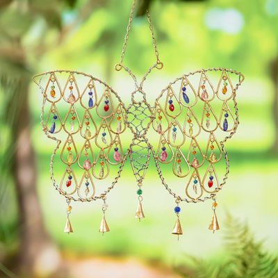 Wind Chimes - Butterflies w/Glass Beads