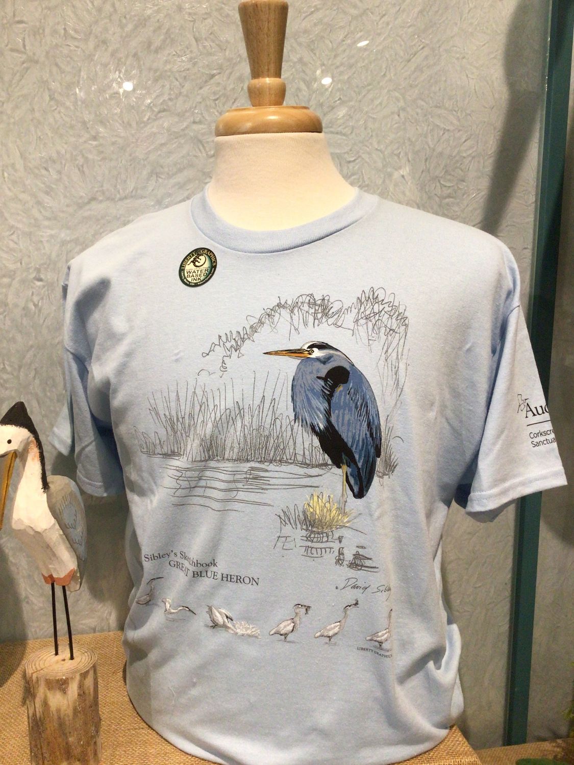 T-Shirt - Sibley&#39;s Great Blue Heron, Size: S