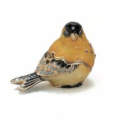 Trinket Box -Goldfinch  w Necklace3977