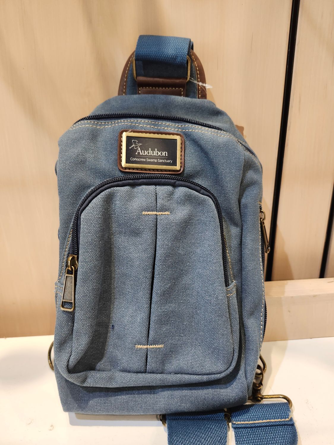 Blue Canvas Sling Purse