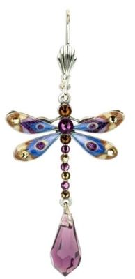 Earrings - Multicolored Crystal Dragonfly