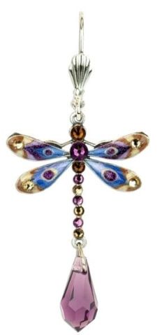 Earrings - Multicolored Crystal Dragonfly